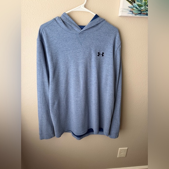 Under Armour Hooded Long Sleeve Mens Size 2XL Loose Coldgear Blue Heather - Picture 1 of 7